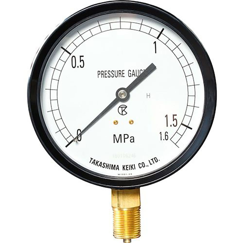高島　プラスチック圧力計（Ａ枠立型・φ７５）圧力レンジ０．０～２５ＭＰａ　Ｒ３／８【１２２２２２５＿
