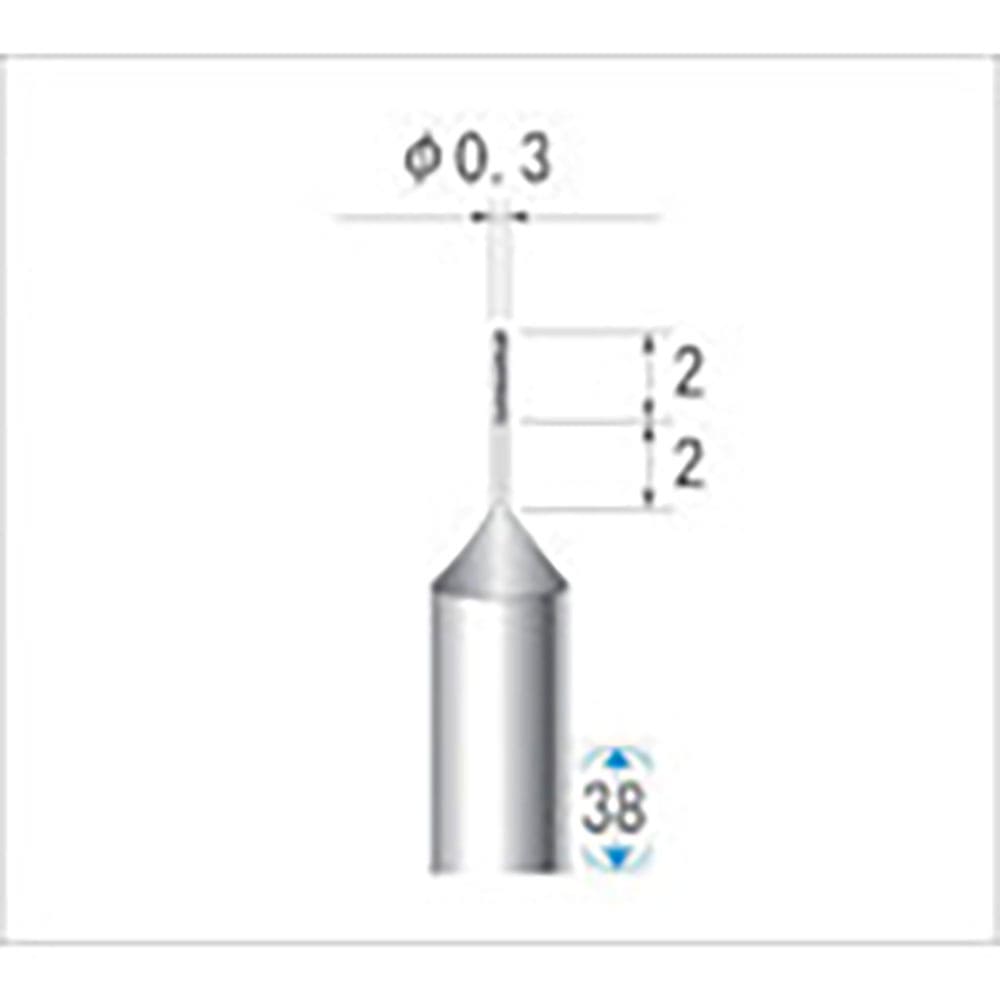 ナカニシ　超硬軸電着ＣＢＮバー　円筒型　φ０．３×２×軸φ３　＃６００　１２２５１＿