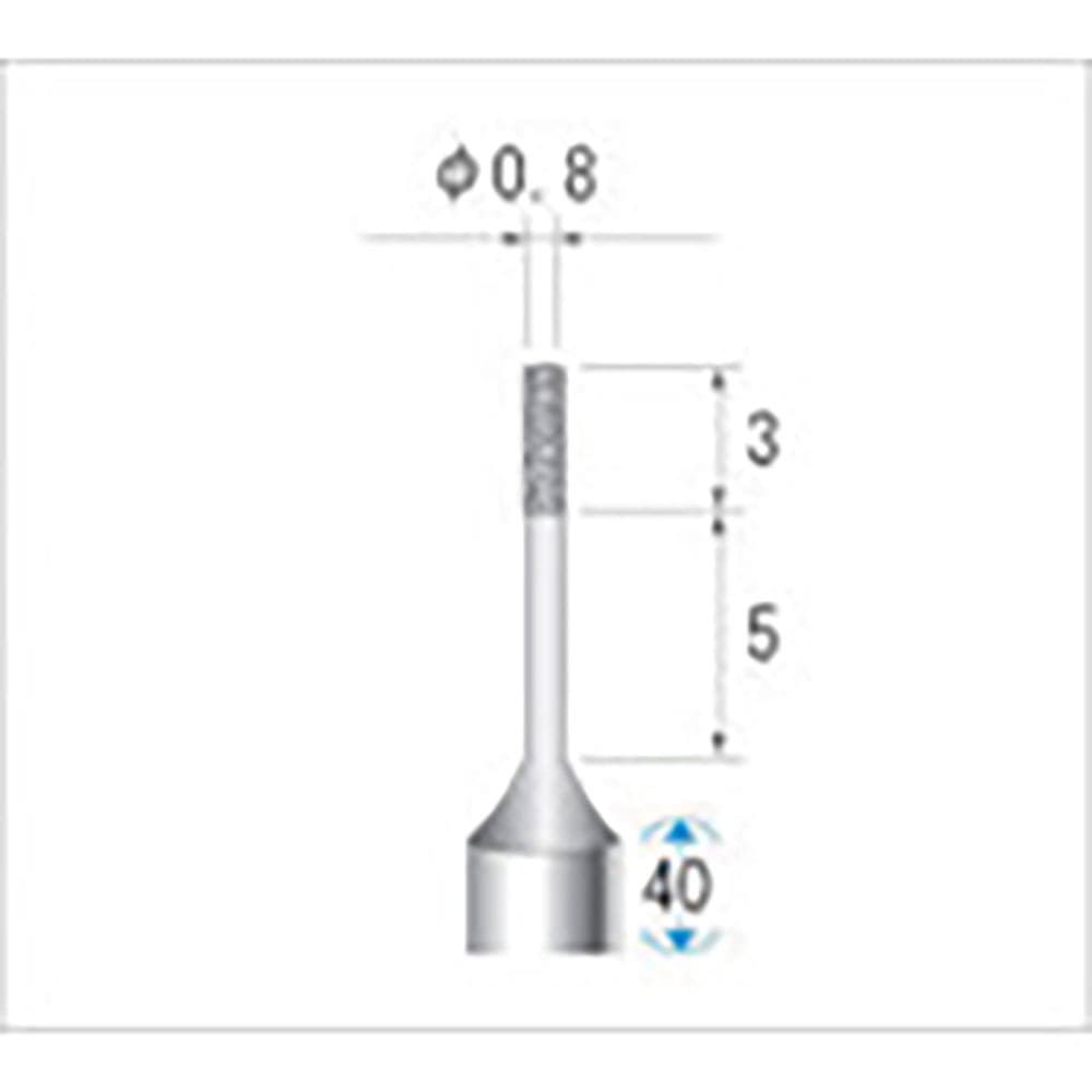 ナカニシ 超硬軸電着CBNバー 円筒型 φ0.8×3×軸φ3 #230 12256_