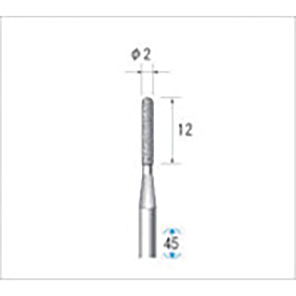 ナカニシ　電着ダイヤモンドバー　円筒先丸型　φ２×１２×軸φ３　＃１２０　１２３３２＿