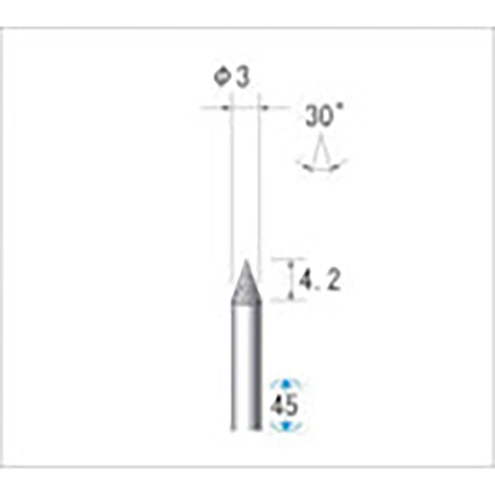 ナカニシ　電着ダイヤモンドバー　テーパー型　φ３×４．７×軸φ３　＃１４０　３０°　１２４０２＿