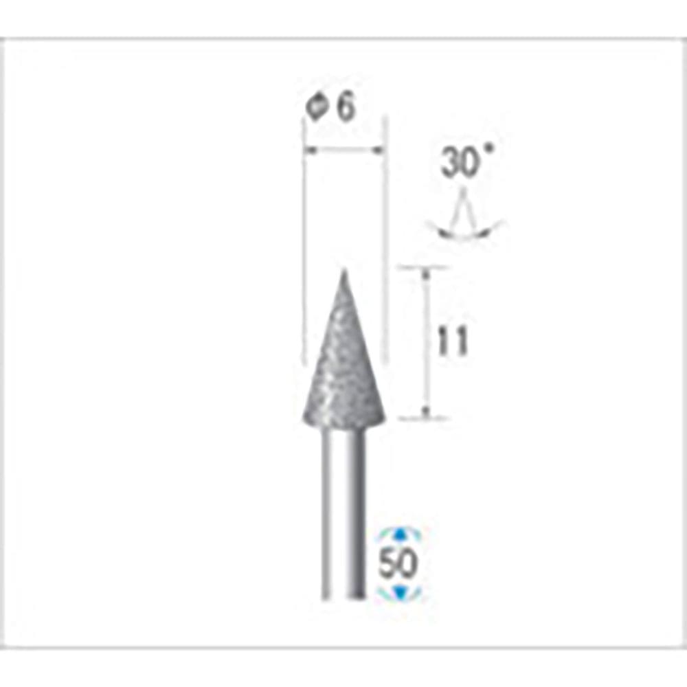 ナカニシ　電着ＣＢＮバー　テーパー型　φ６×１０．７×軸φ３　＃１２０　３０°　１２４０７＿