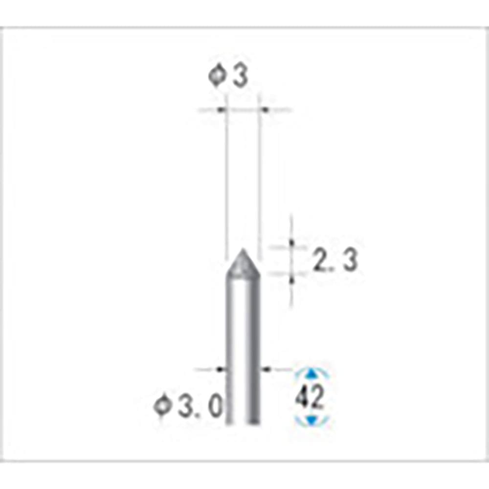 ナカニシ　電着ダイヤモンドバー　テーパー型　φ３×２．３×軸φ３　＃１３０　６０°　１２４１４＿