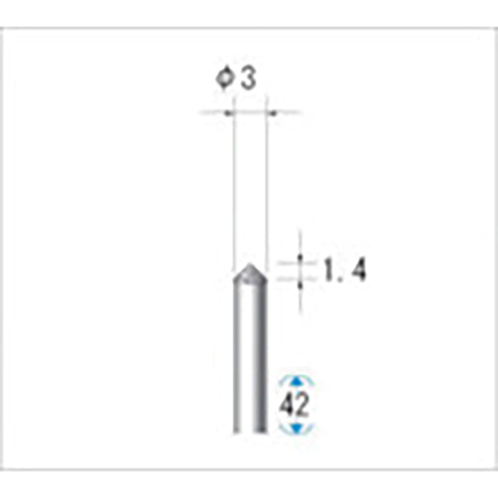 ナカニシ　電着ダイヤモンドバー　テーパー型　φ３×１．４×軸φ３　＃１３０　９０°　１２４１７＿