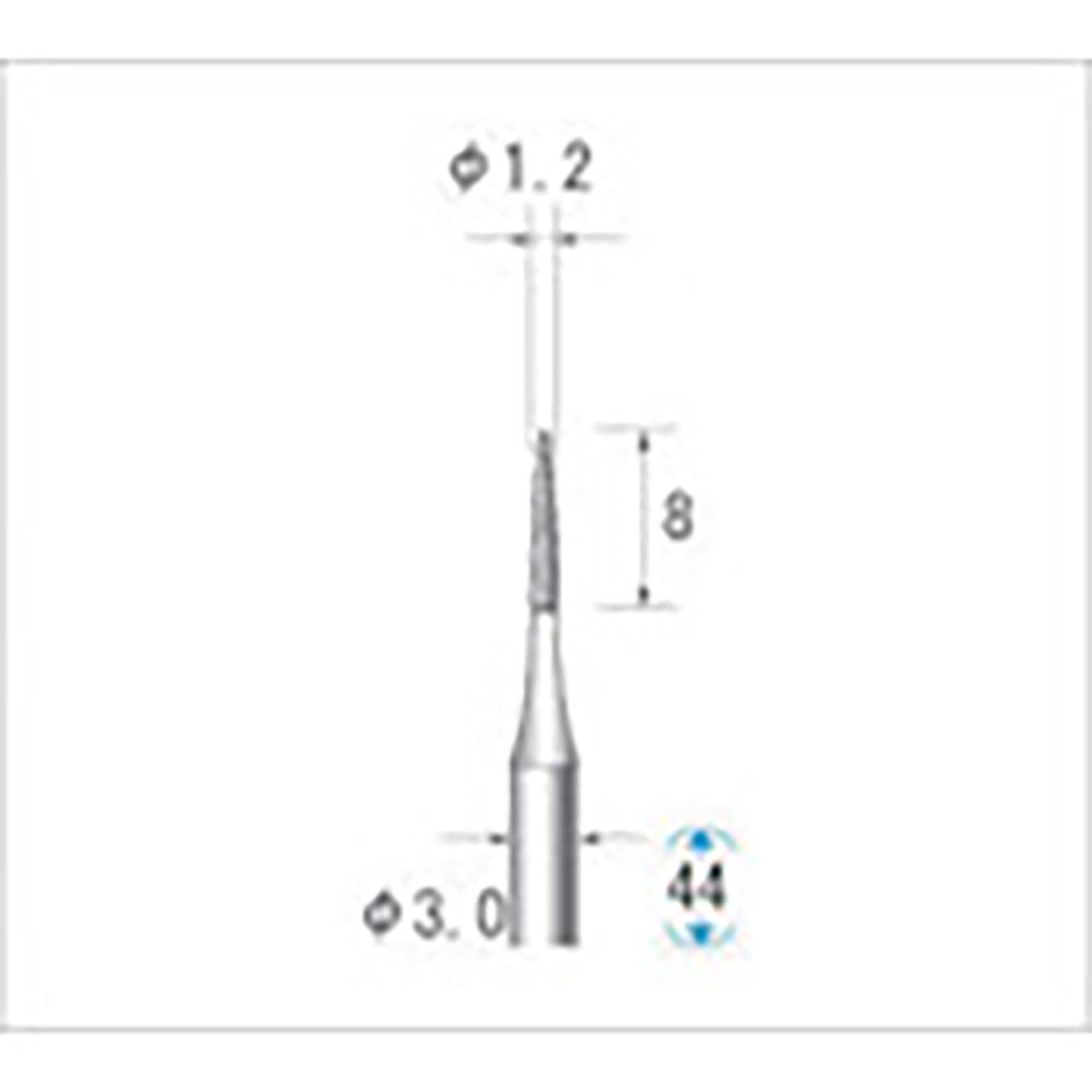 ナカニシ 電着CBNバー 砲弾型 φ1.2×8×軸φ3 #140 12461_