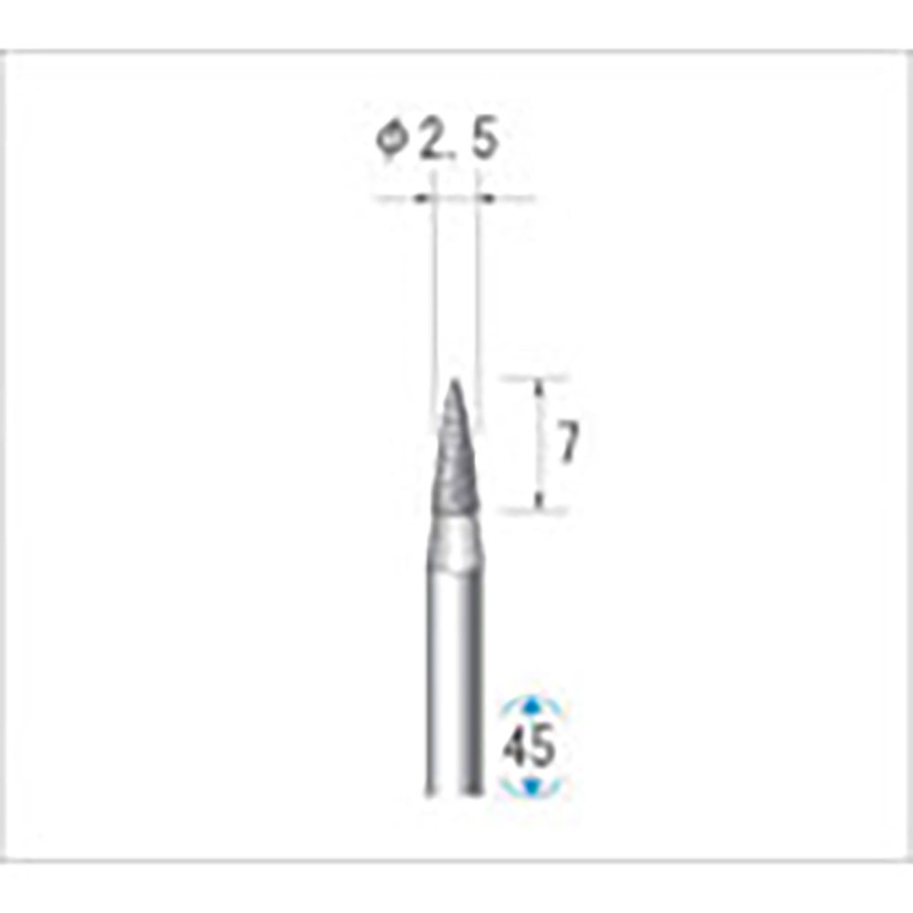 ナカニシ　電着ＣＢＮバー　砲弾型　φ２．５×７×軸φ３　＃１００　１２４６４＿