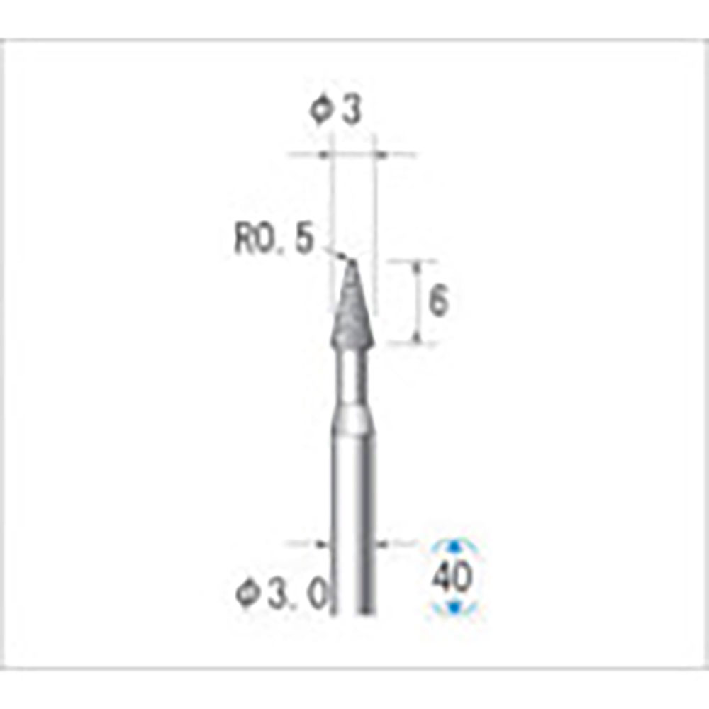 ナカニシ 電着CBNバー テーパー先丸型 φ3×6×軸φ3 #120 12473_