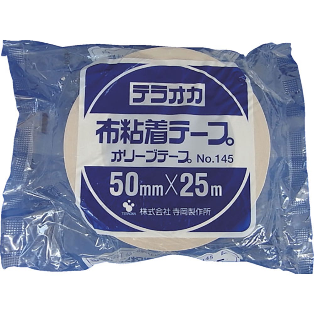 ＴＥＲＡＯＫＡ　カラーオリーブテープ　ＮＯ．１４５　白　１００ｍｍＸ２５Ｍ　１４５　Ｗ－１００Ｘ２＿