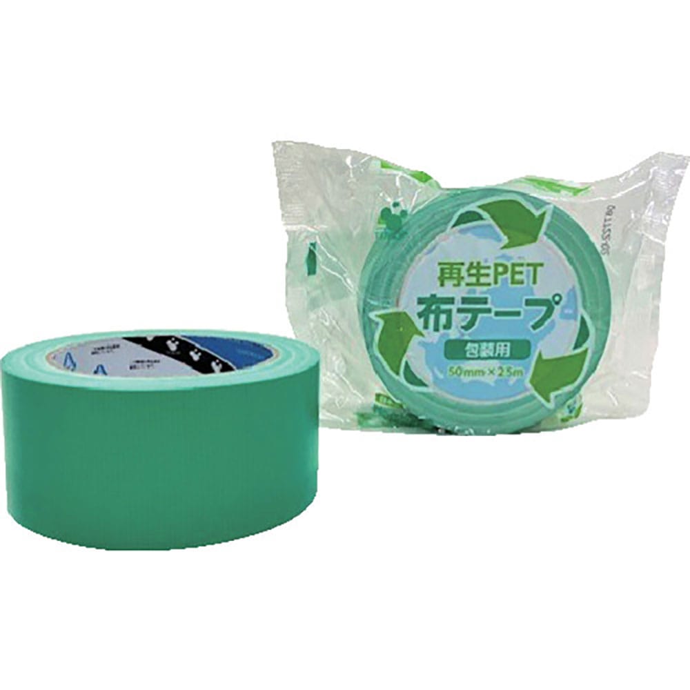 ＴＥＲＡＯＫＡ　再生ＰＥＴ布テープ　Ｎｏ．１６０５　緑　５０ｍｍ×２５Ｍ　１６０５　ＧＲ　５０Ｘ２＿