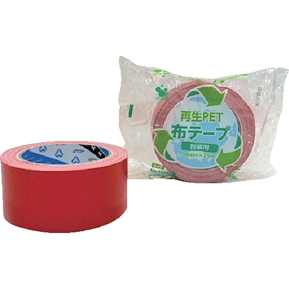 TERAOKA 再生PET布テープ No.1605 赤 50mm×25M 1605 R 50X25_