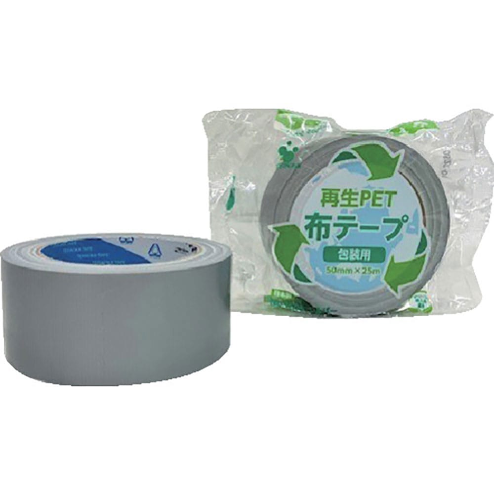 ＴＥＲＡＯＫＡ　再生ＰＥＴ布テープ　Ｎｏ．１６０５　シルバー　５０ｍｍ×２５Ｍ　１６０５　ＳＶ　５＿