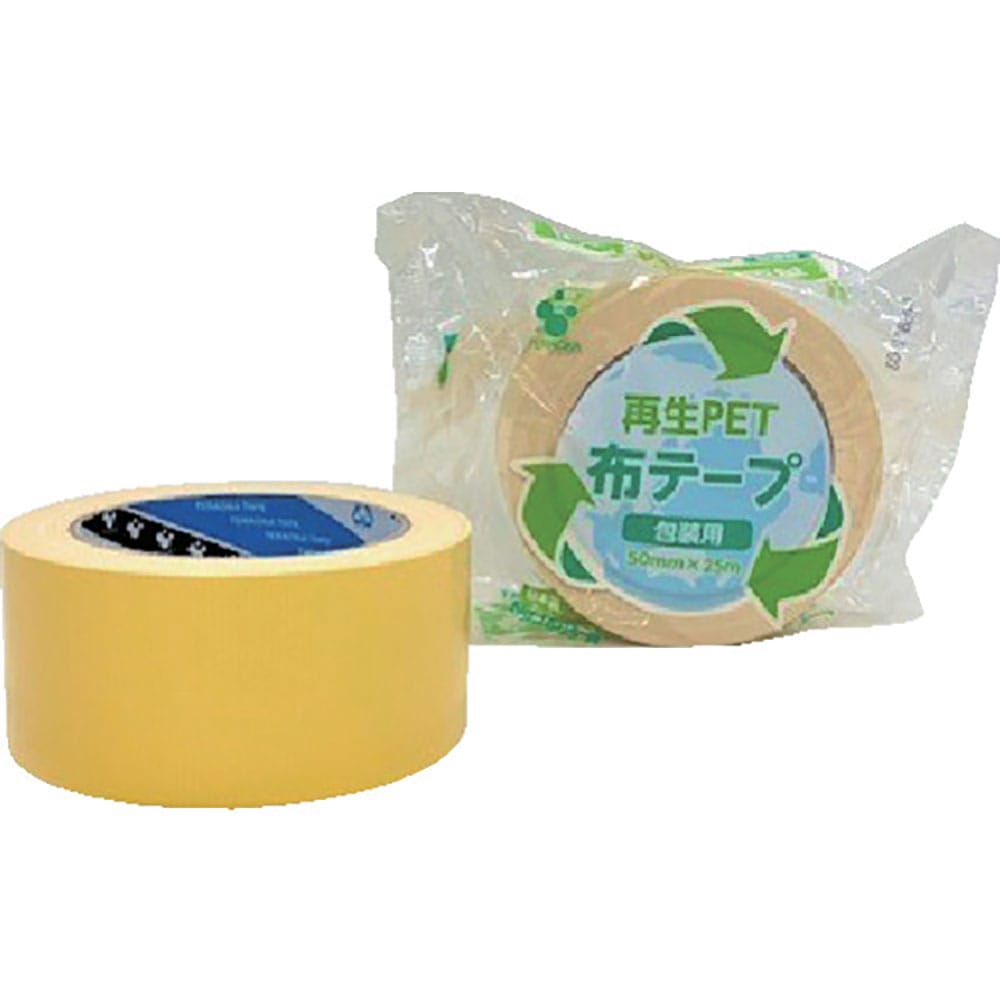 ＴＥＲＡＯＫＡ　再生ＰＥＴ布テープ　Ｎｏ．１６０５　黄　５０ｍｍ×２５Ｍ　１６０５　Ｙ　５０Ｘ２５＿