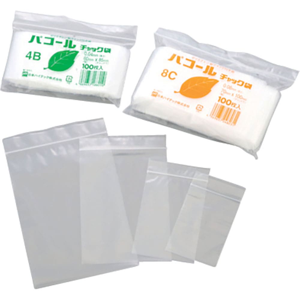 ＡＳ　パコールチャック袋　４Ｉ　（１００枚入）　１－８１９６－０９＿