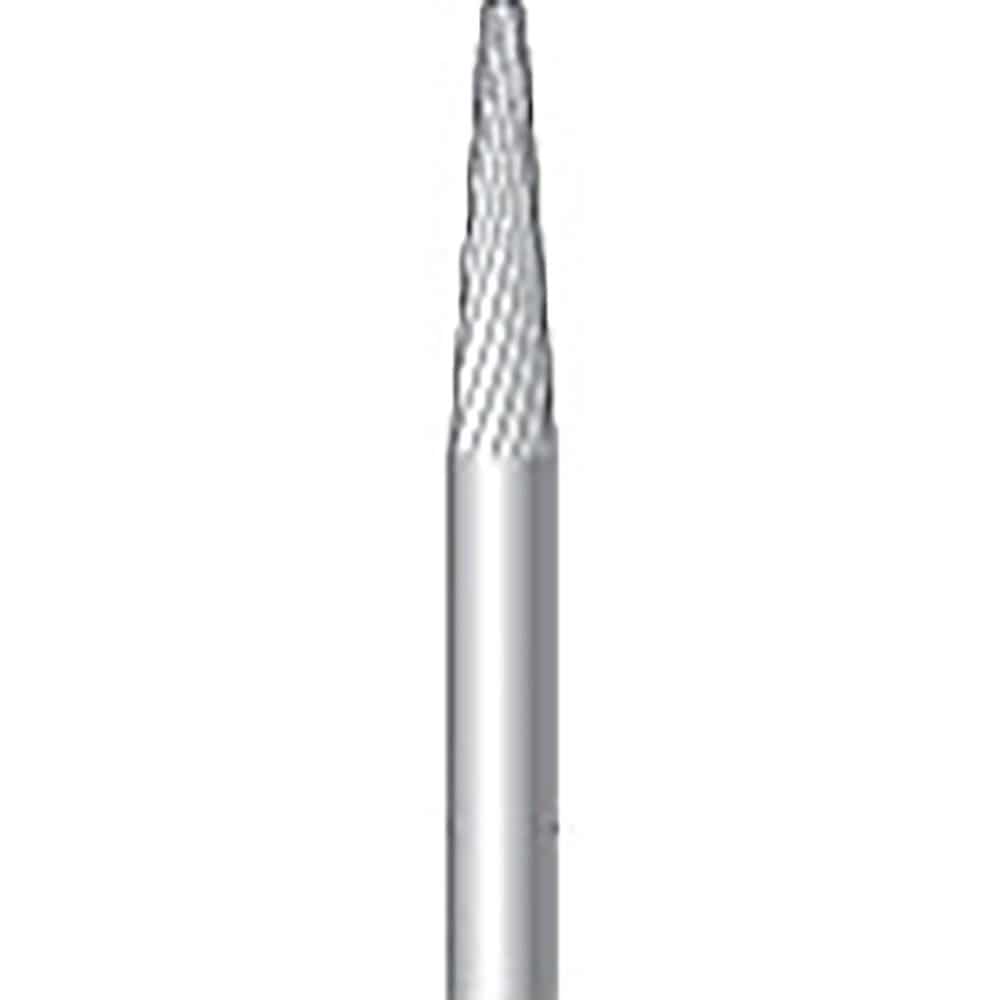 ナカニシ　チタンコート超硬カッター　テーパー先丸型　シングルカット　φ３×１２．７×軸φ３　８°　＿