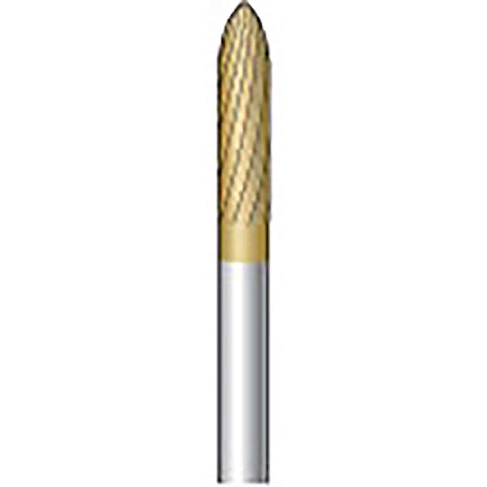 ナカニシ　チタンコート超硬カッター　砲弾型　シングルカット　φ３×１２．７×軸φ３　２１３２２＿
