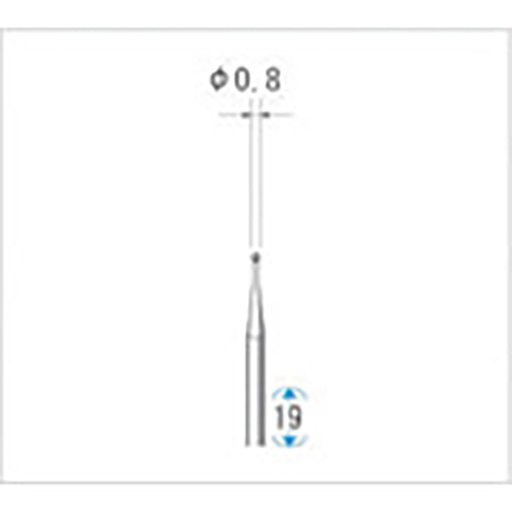 ナカニシ　超硬カッター　５本入　楕円型　シングルカット　φ０．８×０．８×軸φ１．６　２２０１３＿