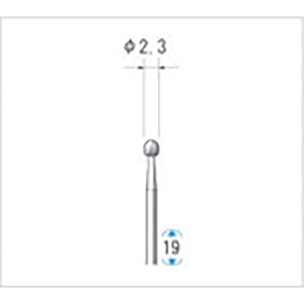 ナカニシ　超硬カッター　５本入　楕円型　シングルカット　φ２．３×２．３×軸φ１．６　２２０２０＿