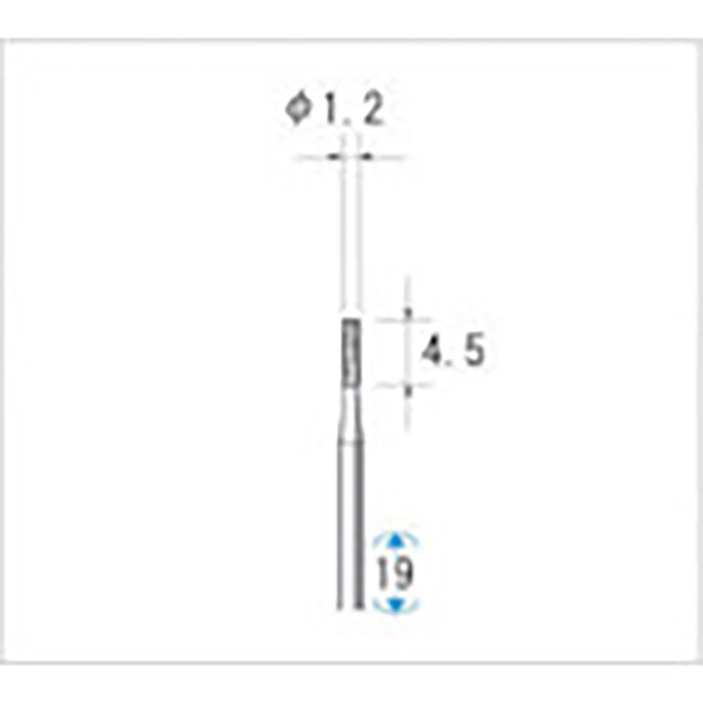 ナカニシ　超硬カッター　５本入　円筒型　シングルカット　φ１．２×４．５×軸φ１．６　２２０３３＿