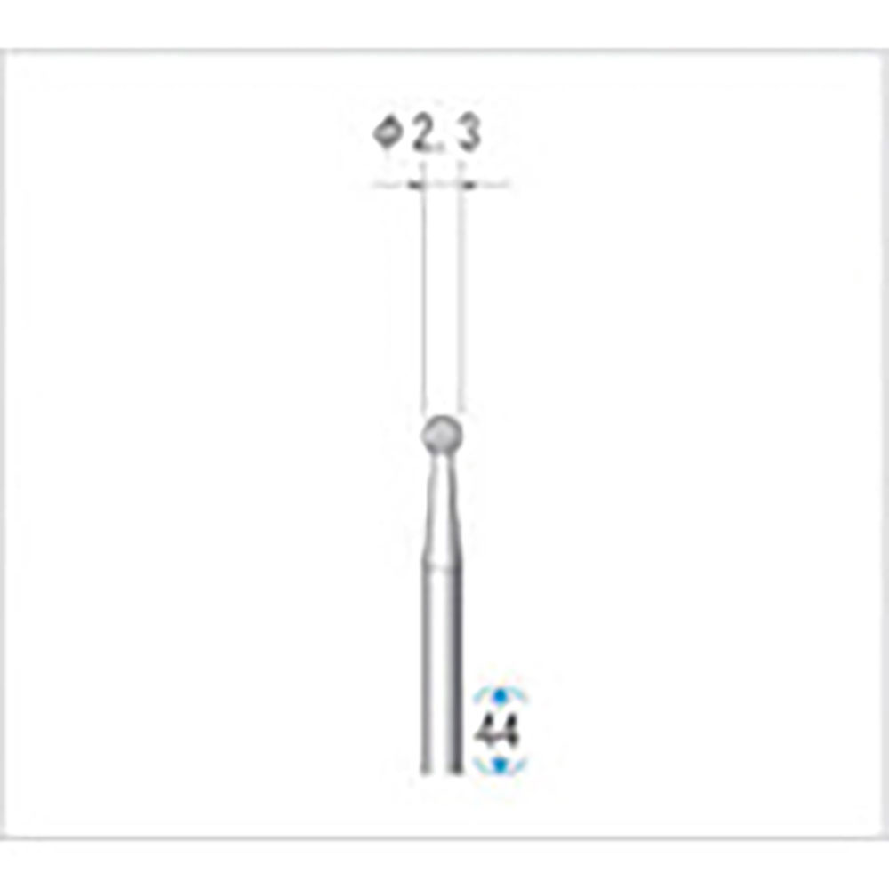 ナカニシ 超硬カッター 球型 シングルカット φ2.3×軸φ2.34 23025_