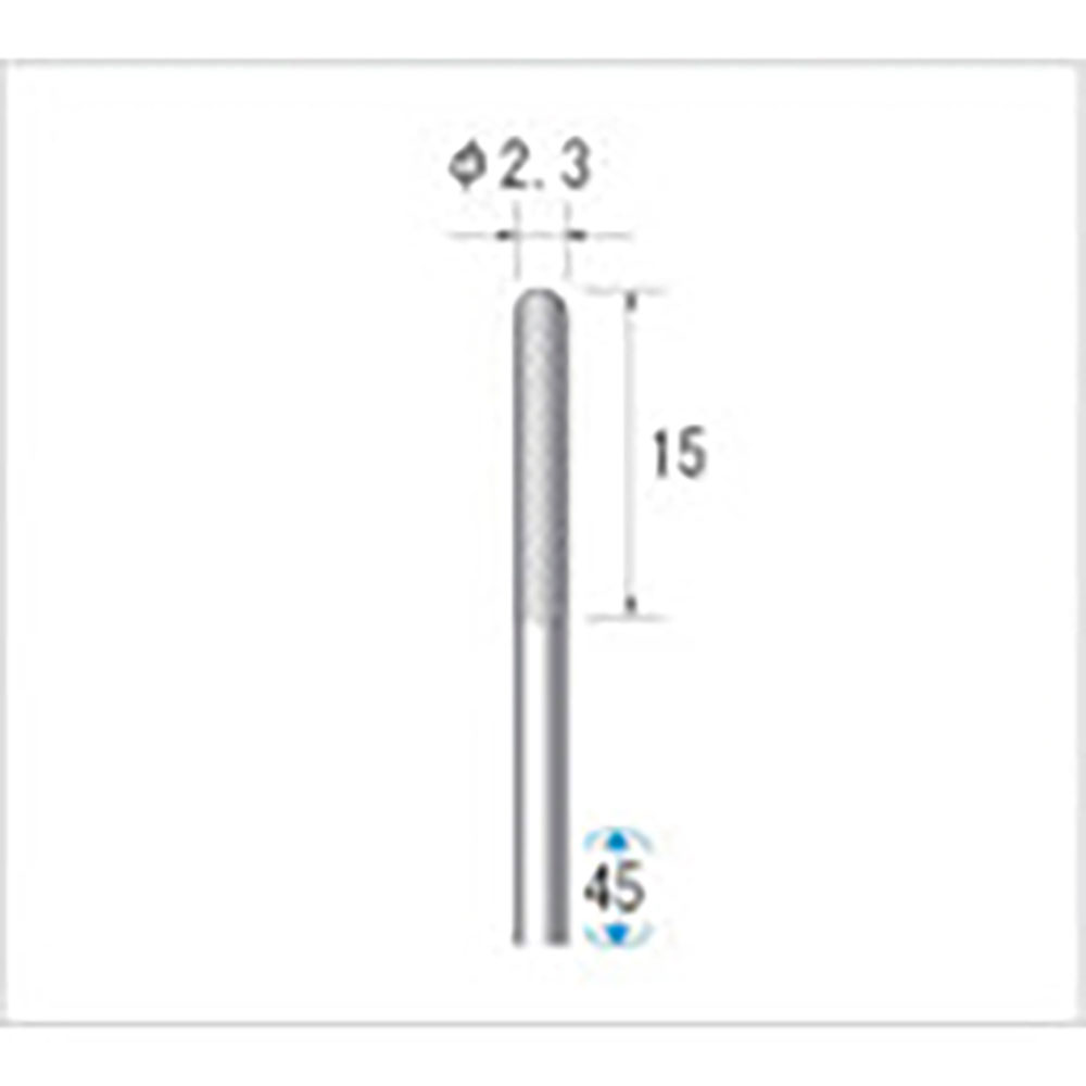 ナカニシ　超硬カッター　テーパー先丸型　シングルカット　φ２．３×１５×軸φ２．３４　２３２５２＿
