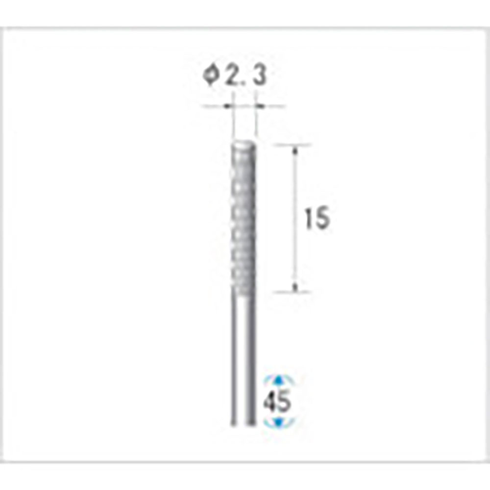 ナカニシ　超硬カッター　円筒型　ダブルカット　φ２．３×１５×軸φ２．３４　２３４０３＿