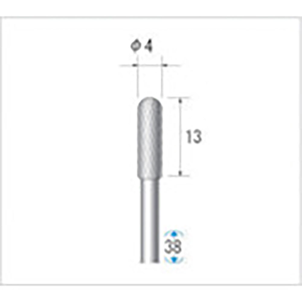 ナカニシ　超硬カッター　円筒先丸型　シングルカット　φ４×１３×軸φ３　２４０４３＿