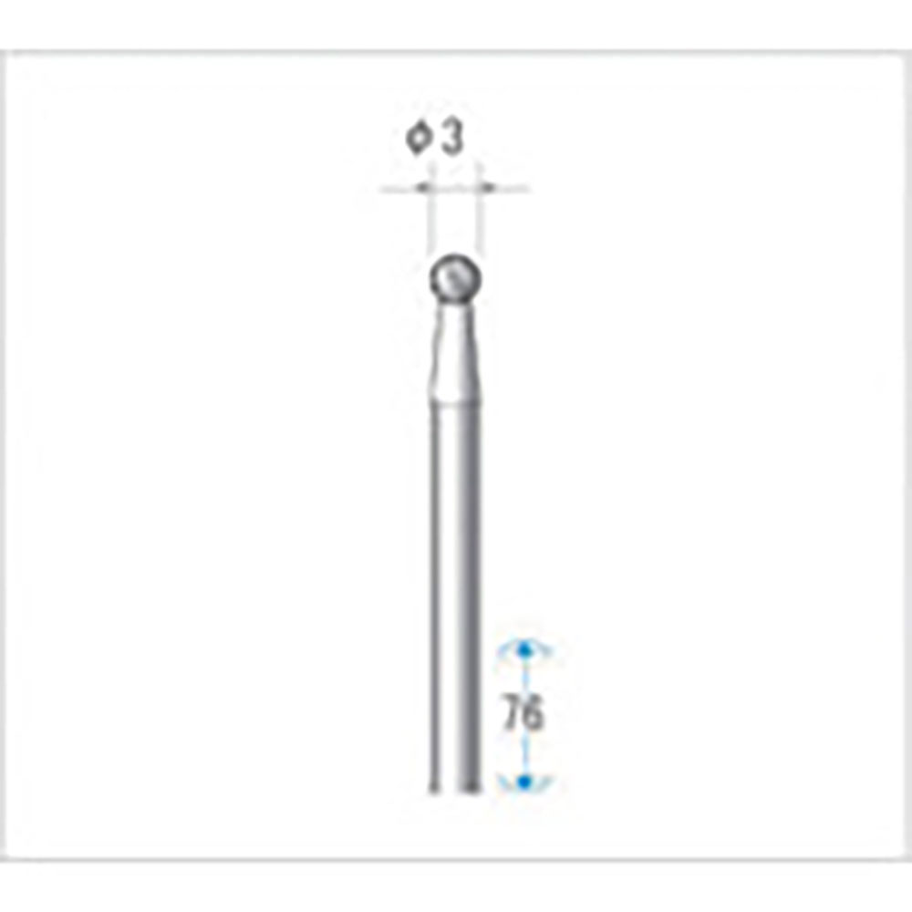 ナカニシ　超硬カッター　ロング　球型　ダブルカット　φ３×軸φ３　２４０８１＿