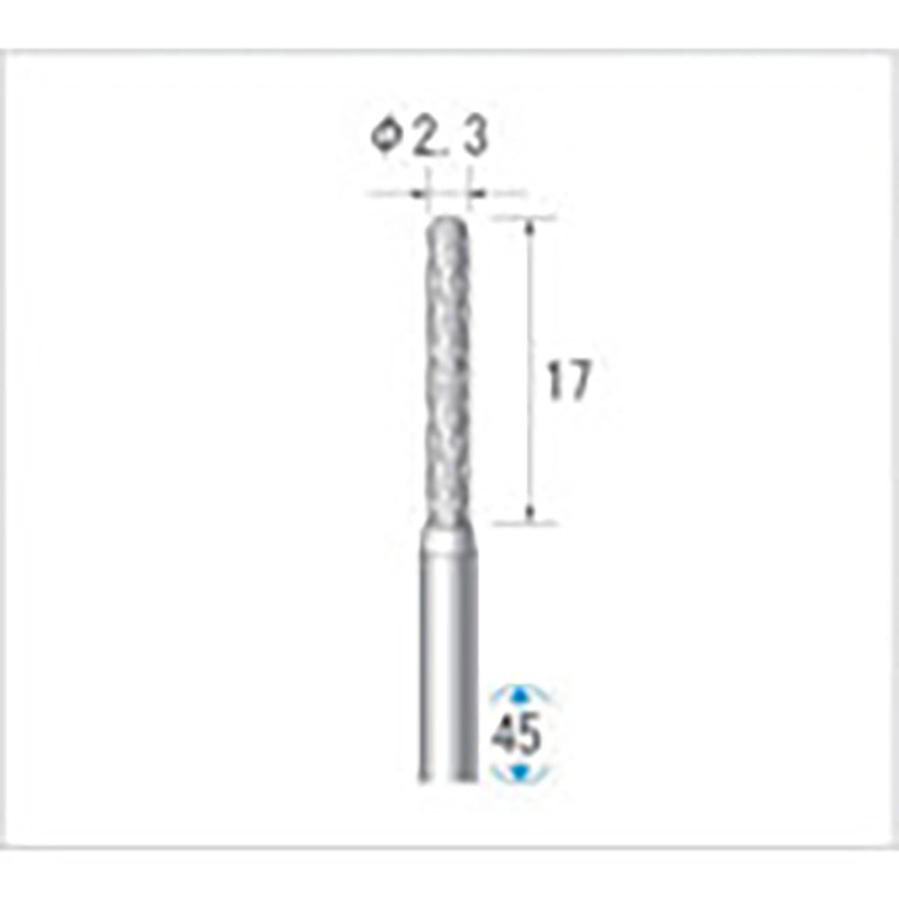 ナカニシ　超硬カッター　円筒先丸型　ダブルカット　φ２．３×１７×軸φ３　２４０９２＿