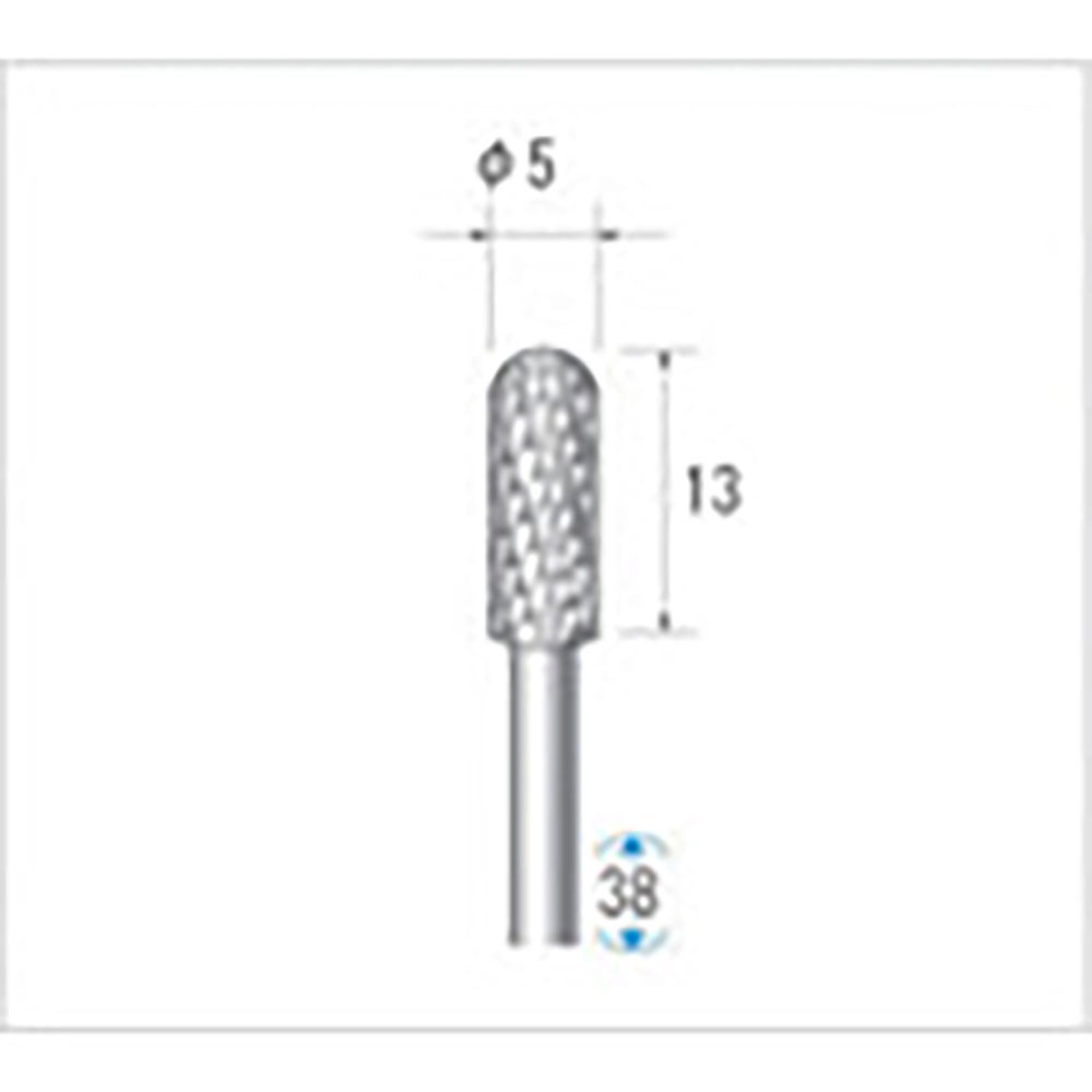 ナカニシ　超硬カッター　円筒先丸型　ダブルカット　φ５×１２．７×軸φ３　２４０９６＿