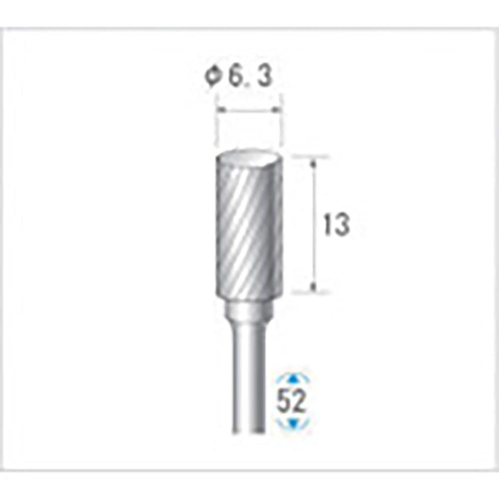 ナカニシ　超硬カッター　円筒型　シングルカット　φ６．３×１２．７×軸φ３　２４１６４＿
