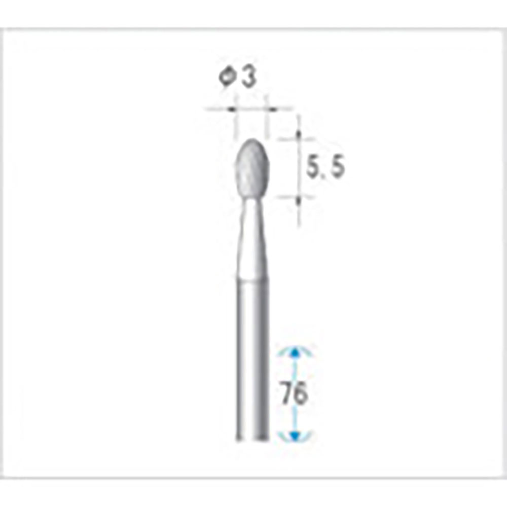 ナカニシ　超硬カッター　ロング　楕円型　シングルカット　φ３×５．５×軸φ３　２４２７１＿