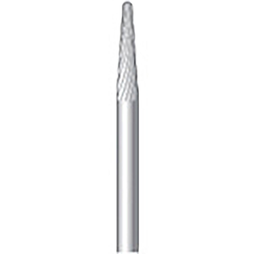 ナカニシ　超硬カッター　ロング　テーパー先丸型　シングルカット　φ３×１２．７×軸φ３　８°　２４＿