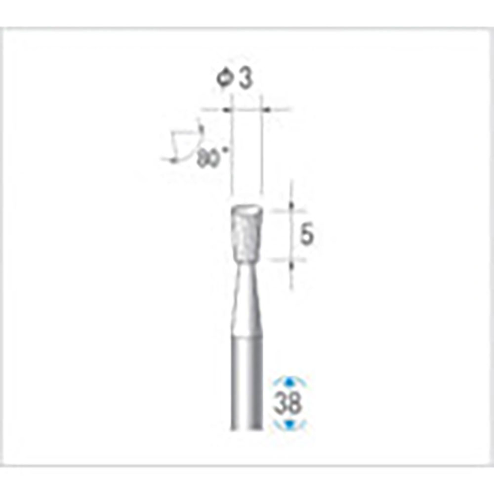 ナカニシ　超硬カッター　逆テーパー型　シングルカット　φ３×５×軸φ３　１０°　２４４７２＿