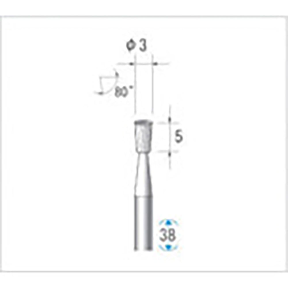 ナカニシ 超硬カッター 逆テーパー型 シングルカット φ3×5×軸φ3 10° 24475_