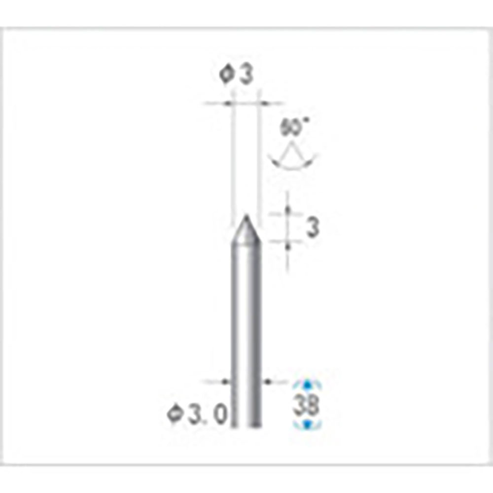 ナカニシ 超硬カッター テーパー型 シングルカット φ3×2.5×軸φ3 60° 24491_