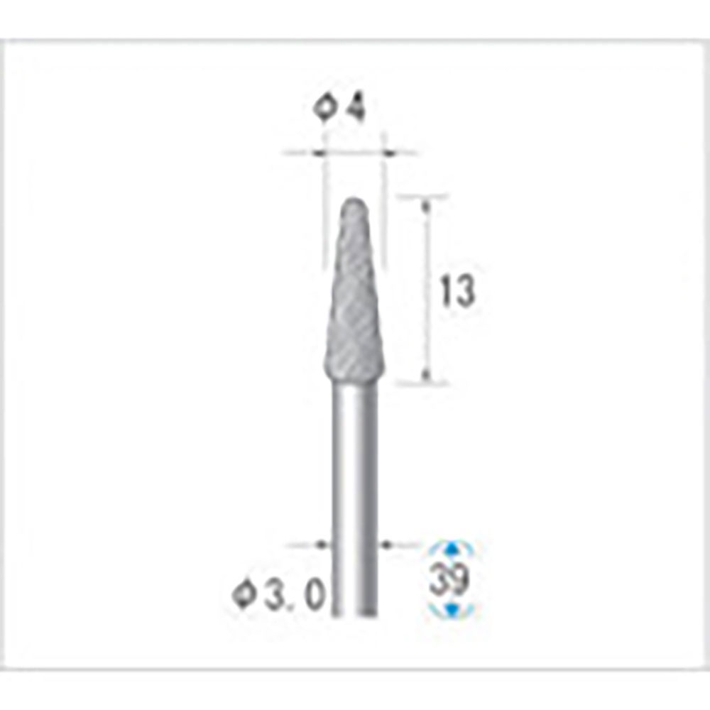 ナカニシ　超硬カッター　テーパー先丸型　ダイヤカット　φ４×１３×軸φ３　２４５２５＿