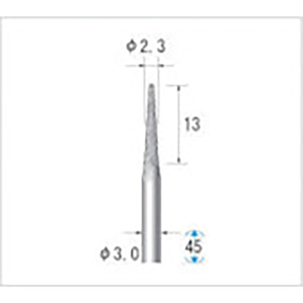 ナカニシ　超硬カッター　テーパー型　ダイヤカット　φ２．３×１３×軸φ３　２４５５１＿