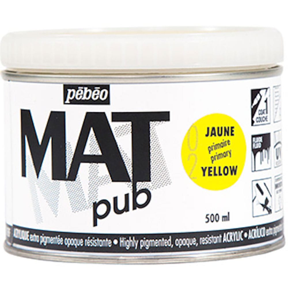Pebeo マットピュブ 500ml NO.02 プライマリーイエロー 257002_