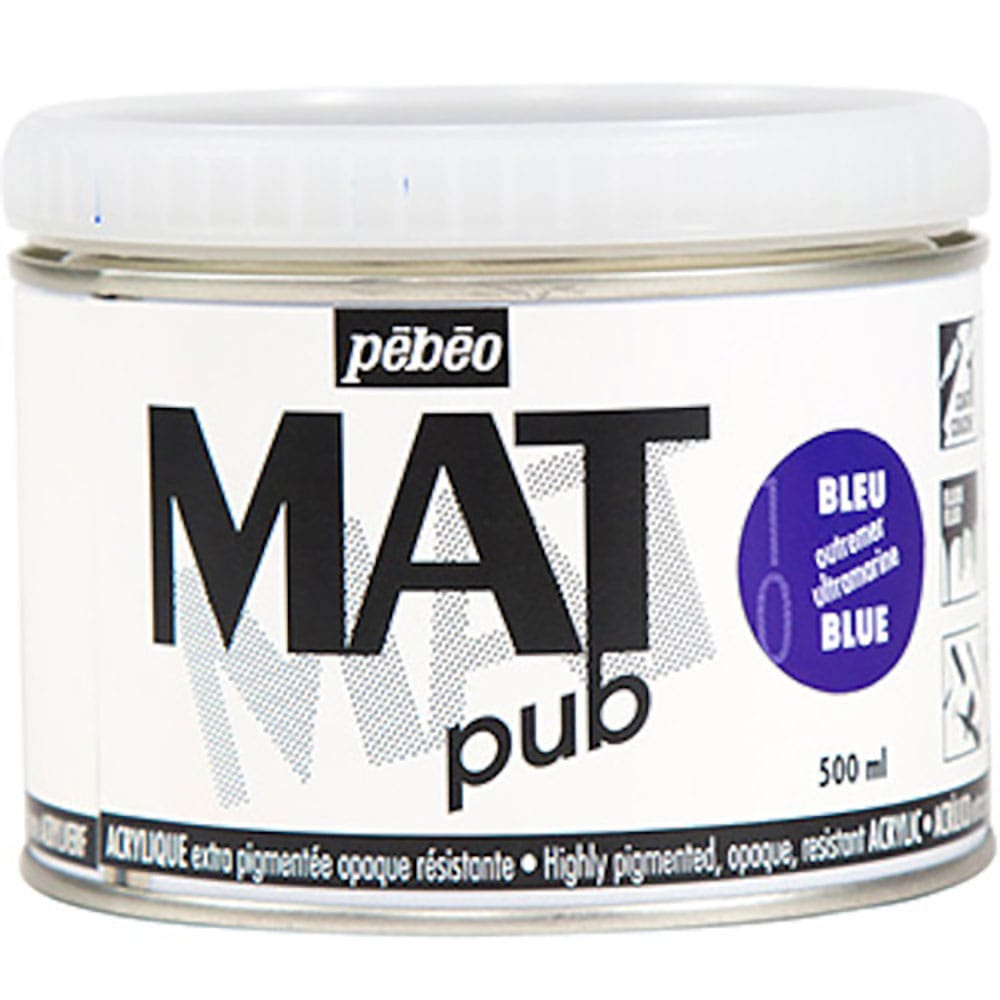 Pebeo マットピュブ 500ml NO.10 ウルトラマリンブルー 257010_