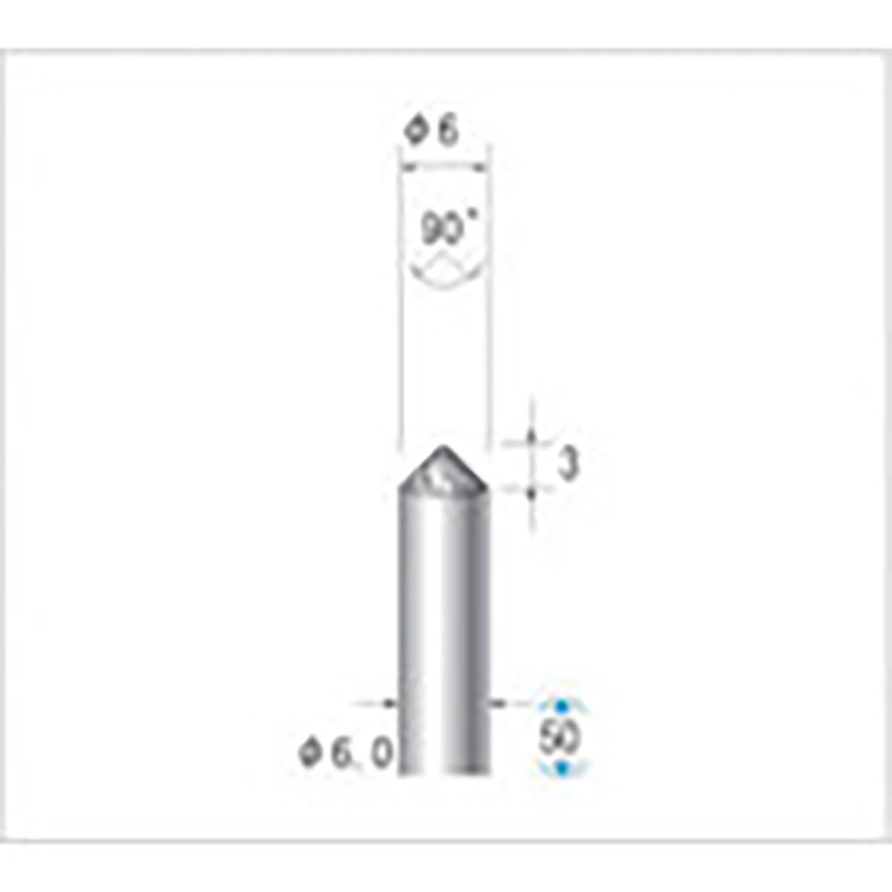 ナカニシ　超硬カッター　テーパー型　ダブルカット　φ６×３×軸φ６　９０°　２６２３１＿