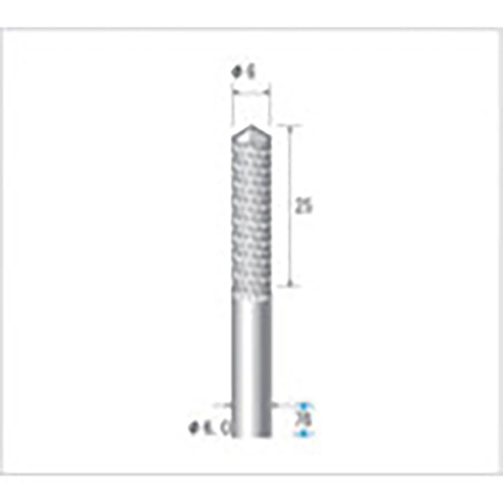 ナカニシ　超硬ルーターカッター　先トンガリ円筒型　ダイヤカット・ドリルエンド付　φ６×２５×軸φ６＿
