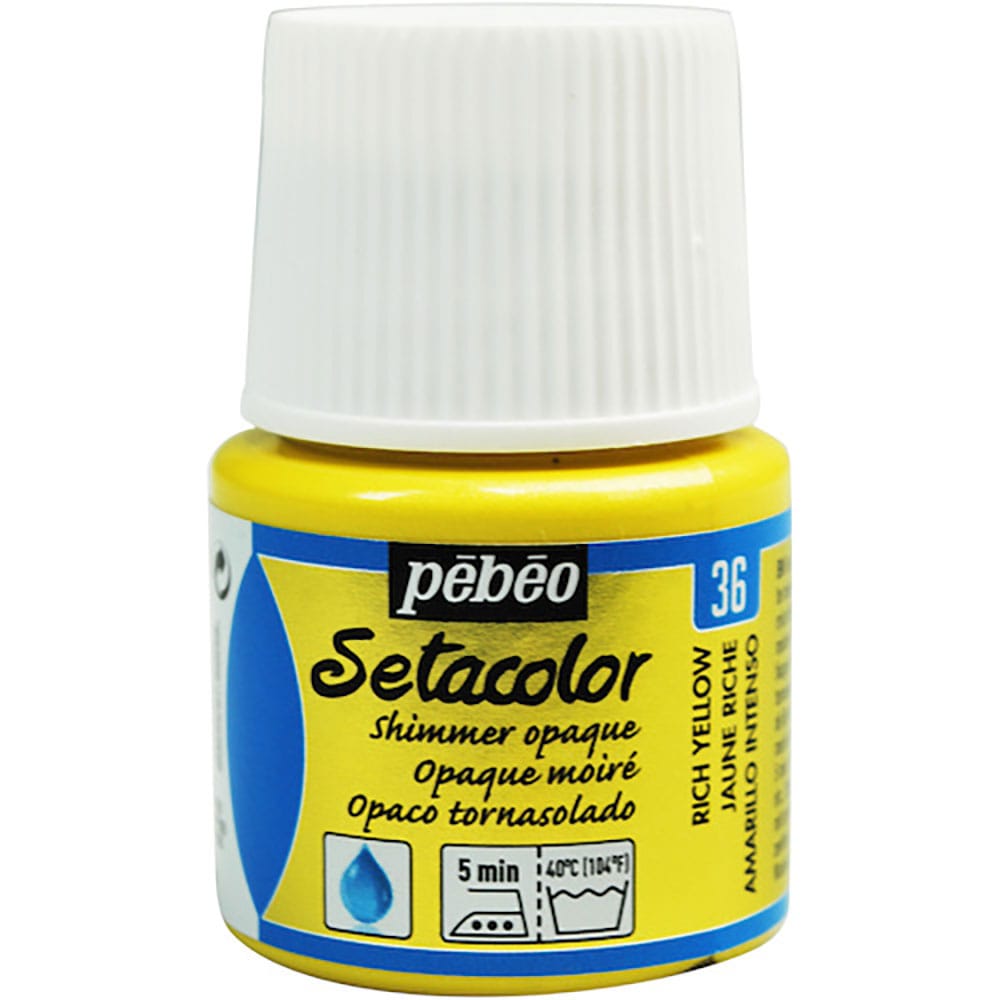 Ｐｅｂｅｏ　布用水性アクリル絵具セタカラーシマー　４５ｍｌ　リッチイエロー　２９５０３６＿