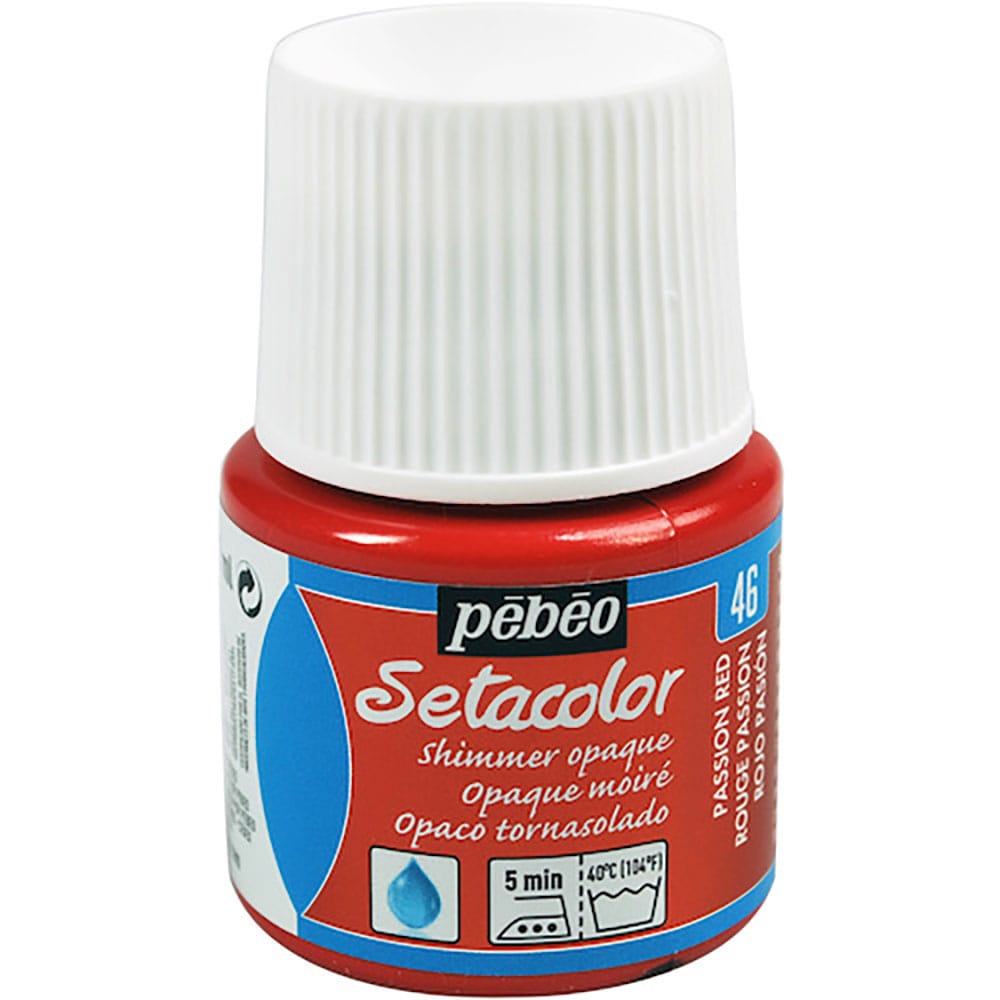 Pebeo 布用水性アクリル絵具セタカラーシマー 45ml パッションレッド 295046_