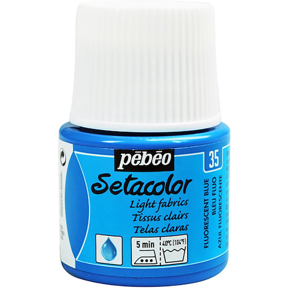 Ｐｅｂｅｏ　布用水性アクリル絵具セタカラー透明蛍光色　４５ｍｌ　フルレセントブルー　３２９０３５＿