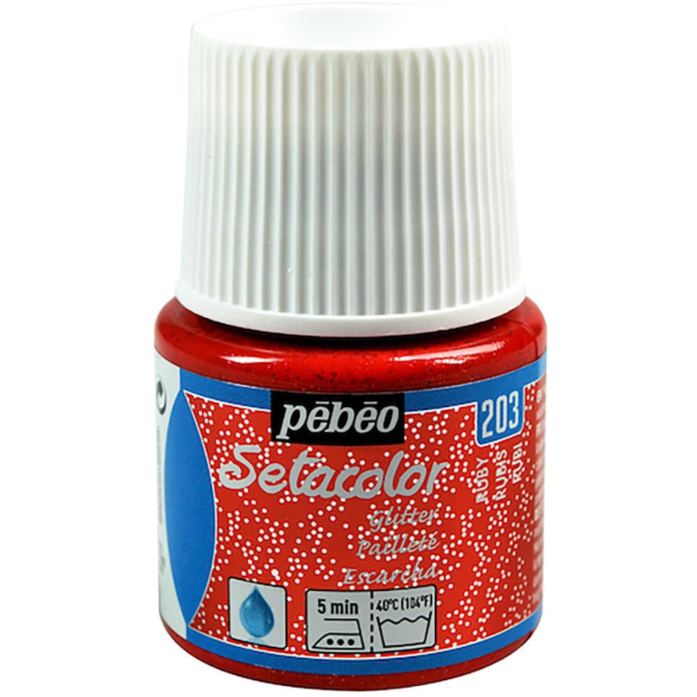 Ｐｅｂｅｏ　布用水性アクリル絵具セタカラーグリッター　４５ｍｌ　ルビー　３２９２０３＿