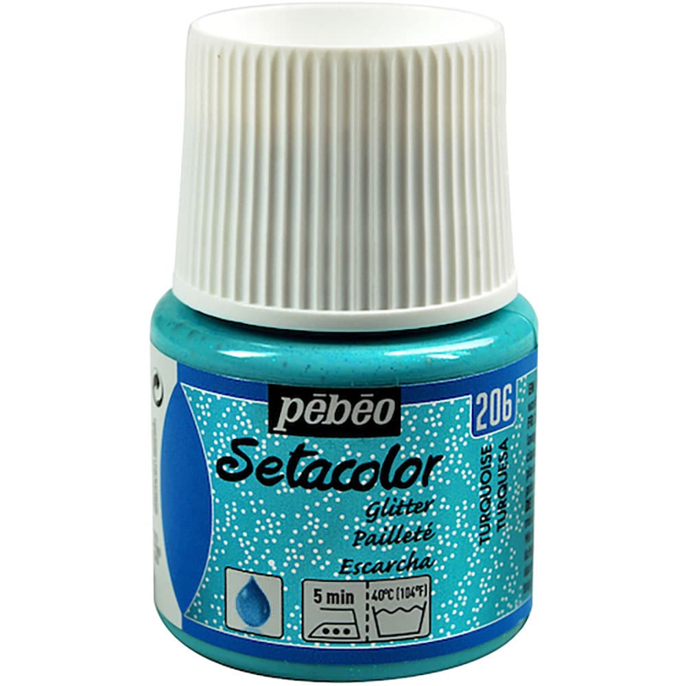 Ｐｅｂｅｏ　布用水性アクリル絵具セタカラーグリッター　４５ｍｌ　ターコイズ　３２９２０６＿