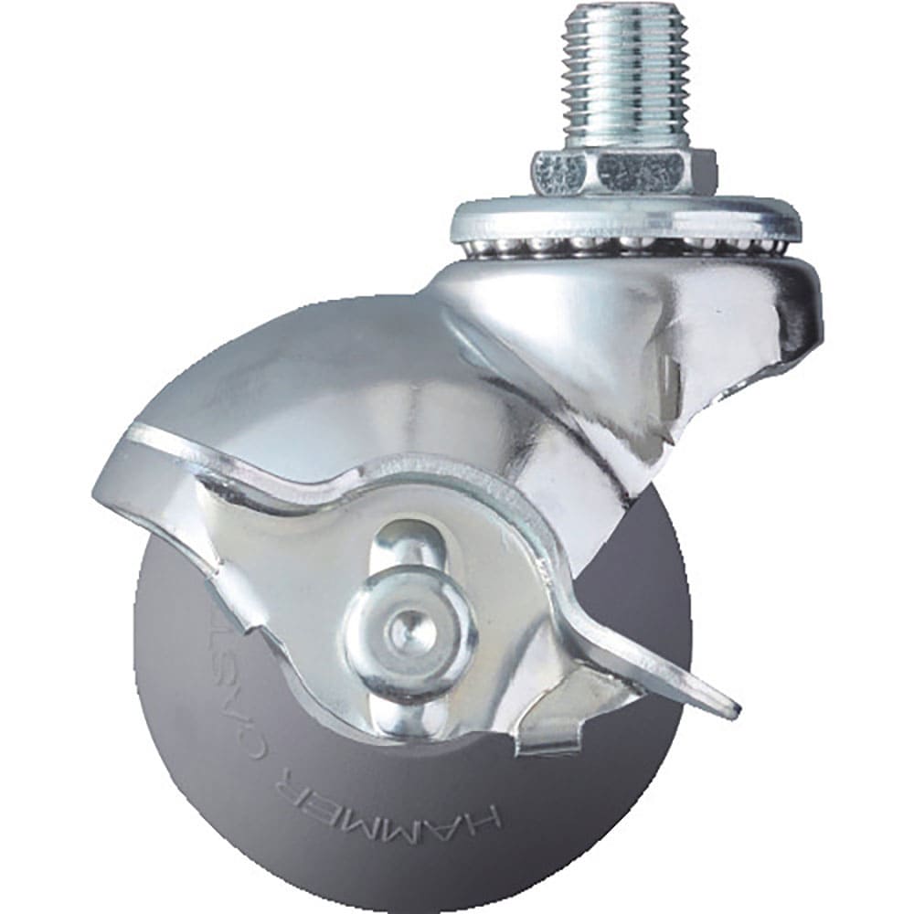 ハンマー ねじ込み式M12 旋回式ウレタン車輪 50mm ストッパー付 40515A-3UR50_