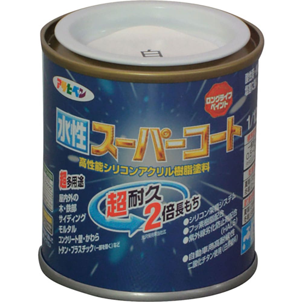 アサヒペン　水性スーパーコート　１／１２Ｌ　白　４１１２１１＿