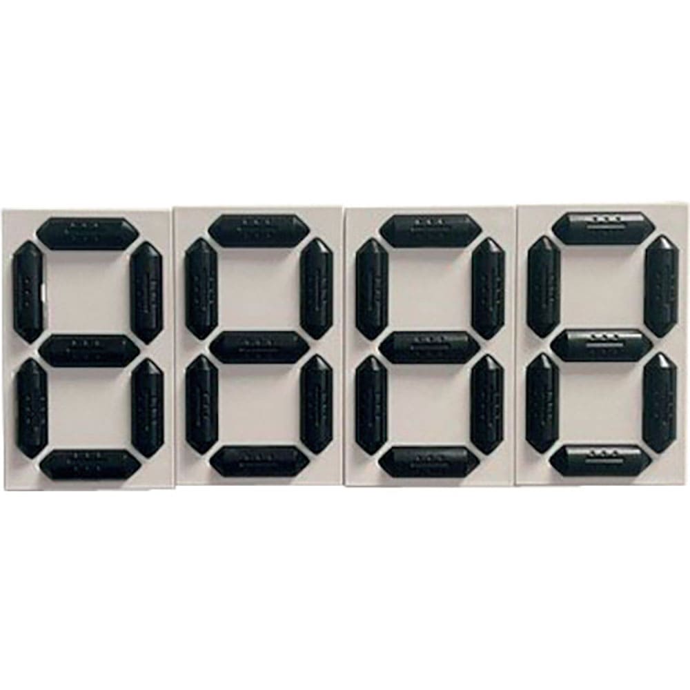 緑十字 くるっと3Dデジタル数字札 KDS-201 4個セット 88×53×16mm 裏面マグネッ_