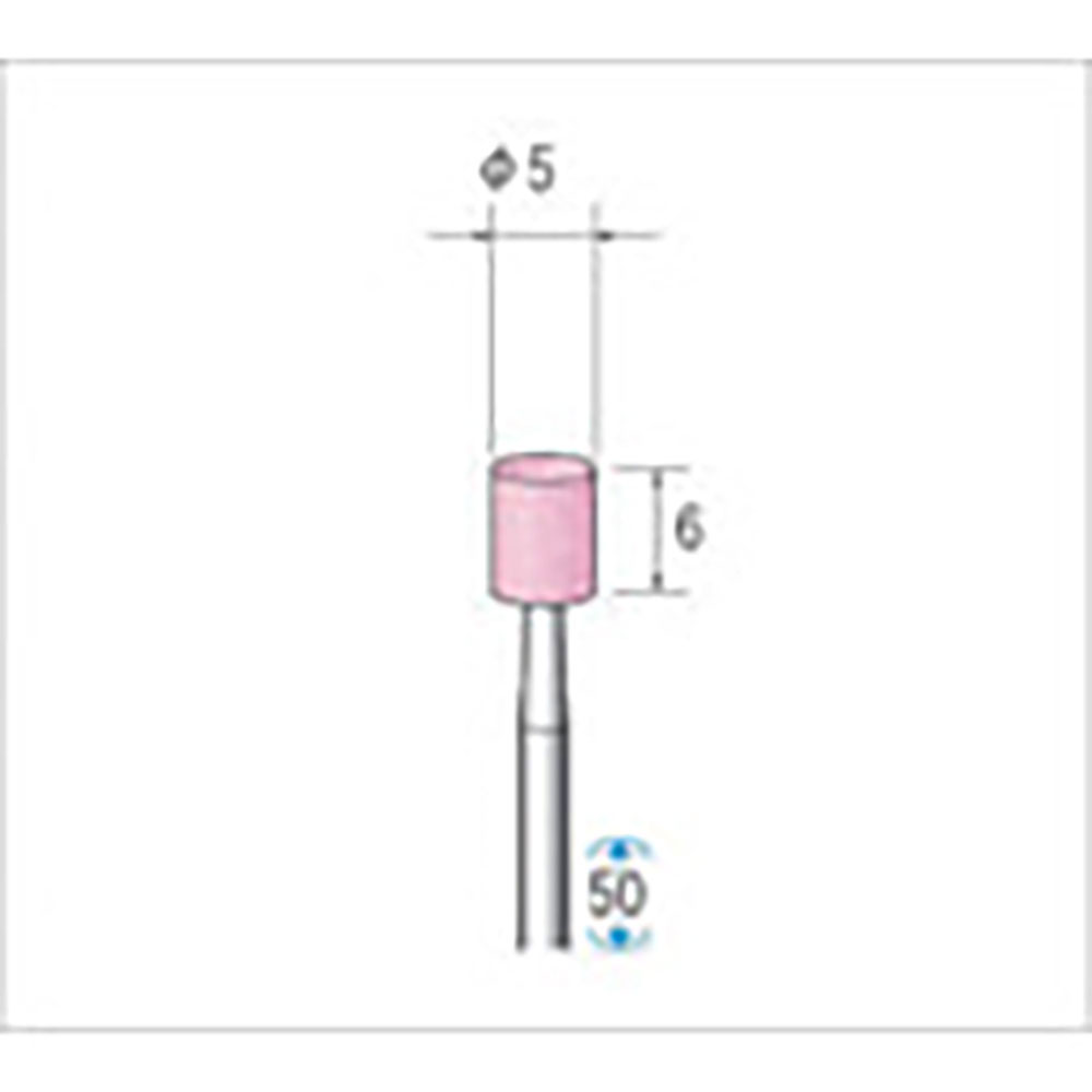 ナカニシ　軸付砥石　１０本入　円筒型　φ５×６×軸φ２．３４　ＷＡ　＃８０　４２０１４＿